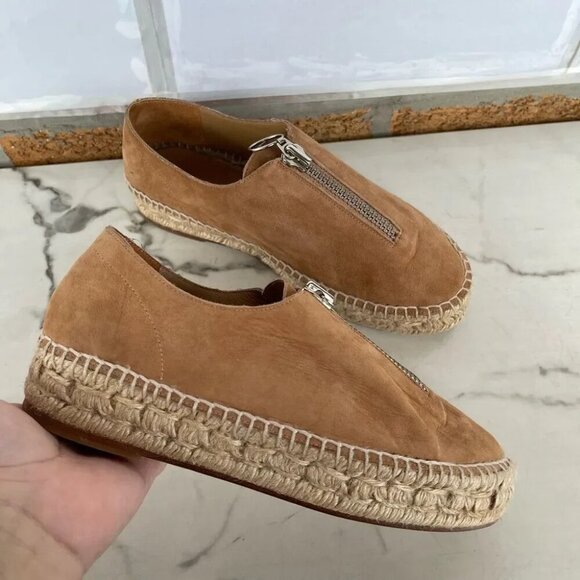 Alexander Wang Tan Devon Suede Espadrille Flats 37 - Picture 12 of 14